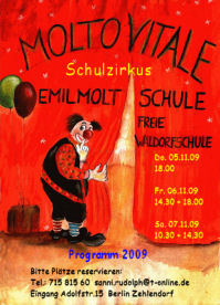 Plakat zum Molto-Vitale-Zirkusprogramm im November 2009