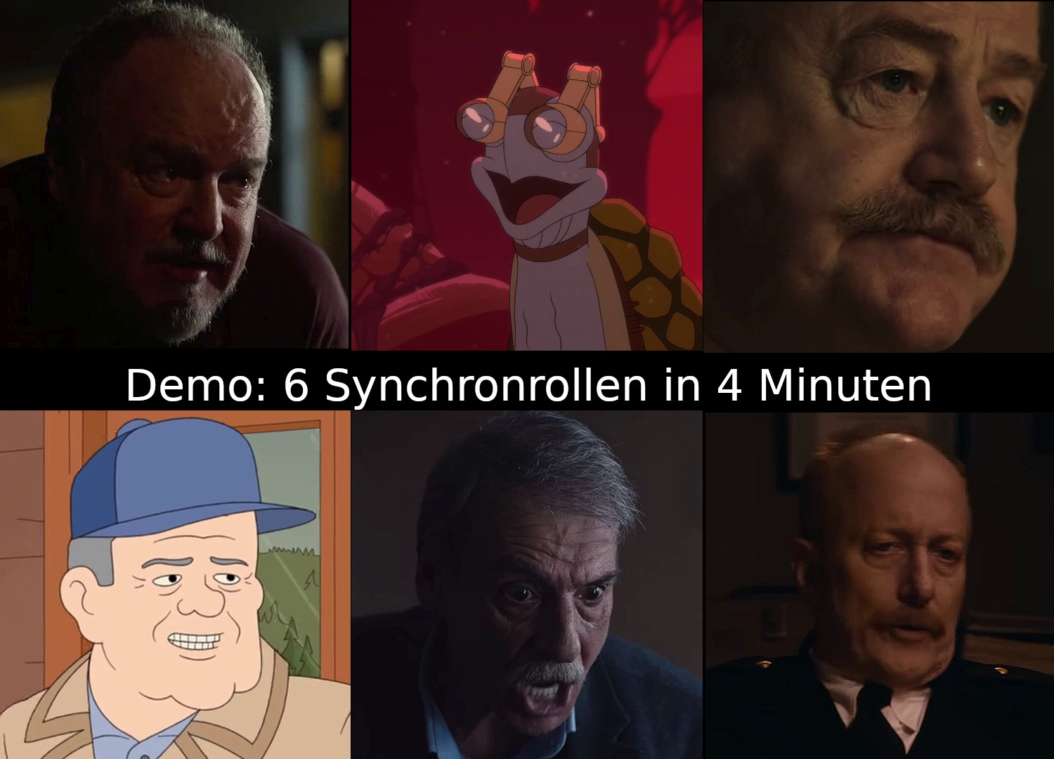 Das Bild zur Synchron-Demo: 6 Rollen in 4 Minuten